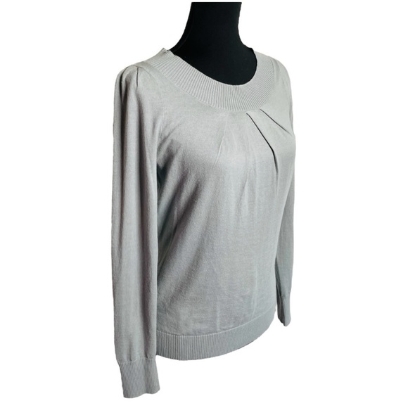 Banana Republic Silk Cotton Blend Sweater Top | Size Small | Gray - Picture 2 of 10